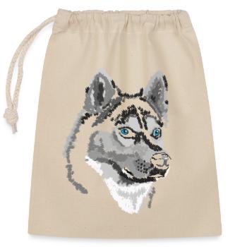 Husky - Closable cotton gift bag (25x30cm) - nature - Front