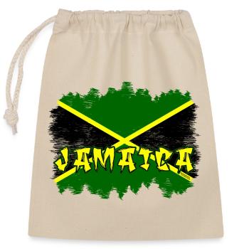 Jamaika Graffiti Flag Design - Verschließbarer Geschenkbeutel aus Baumwolle (25x30cm) - Natur - Vorne