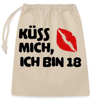 18ème anniversaire Dix-huit anniversaire disant - Sac cadeau en coton avec cordon (25 x 30 cm) - nature - Devant