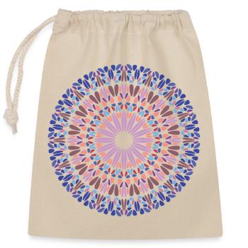 Mandala - Verschließbarer Geschenkbeutel aus Baumwolle (25x30cm) - Natur - Vorne