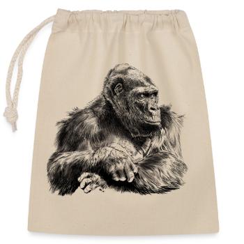 Gorilla - Verschließbarer Geschenkbeutel aus Baumwolle (25x30cm) - Natur - Vorne