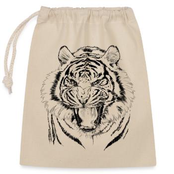 tiger - Closable cotton gift bag (25x30cm) - nature - Front