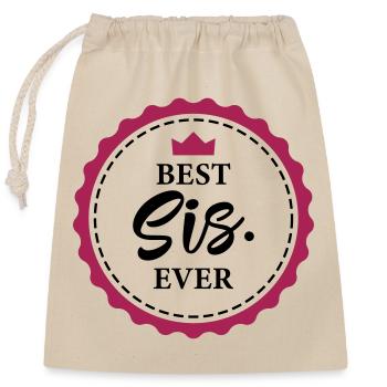 sister - Closable cotton gift bag (25x30cm) - nature - Front