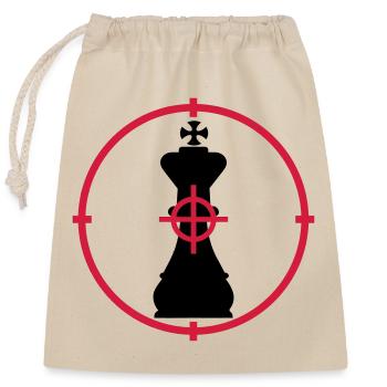 Chess / Echecs / Stratégie / Dames / Geek - Sac cadeau en coton avec cordon (25 x 30 cm) - nature - Devant