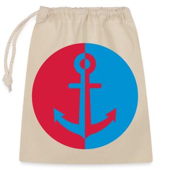 Marin / Marine / Bâteau / Ancre / Mer - Sac cadeau en coton avec cordon (25 x 30 cm) - nature - Devant