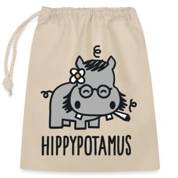Hippypotamus - Closable cotton gift bag (25x30cm) - nature - Front