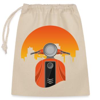 Altes Moped - Verschließbarer Geschenkbeutel aus Baumwolle (25x30cm) - Natur - Vorne
