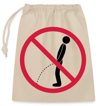 kein im stehen pinkeln verboten schild pissen klo - Verschließbarer Geschenkbeutel aus Baumwolle (25x30cm) - Natur - Vorne