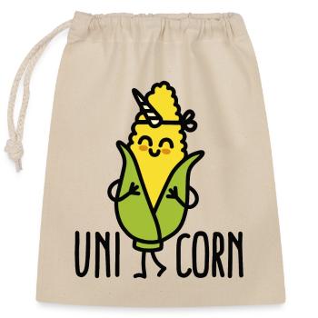 Wannabe uni-corn ( Unicorn ) - Verschließbarer Geschenkbeutel aus Baumwolle (25x30cm) - Natur - Vorne