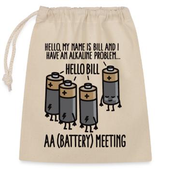 AA Meeting - I have an Alkaline problem - Battery - Sac cadeau en coton avec cordon (25 x 30 cm) - nature - Devant