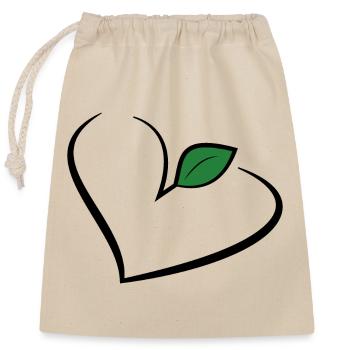 Vegan vegan veggie - Closable cotton gift bag (25x30cm) - nature - Front