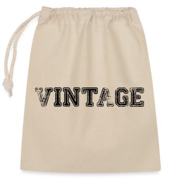 VINTAGE Rétro - Sac cadeau en coton avec cordon (25 x 30 cm) - nature - Devant