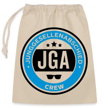 jga crew hochzeit - Verschließbarer Geschenkbeutel aus Baumwolle (25x30cm) - Natur - Vorne