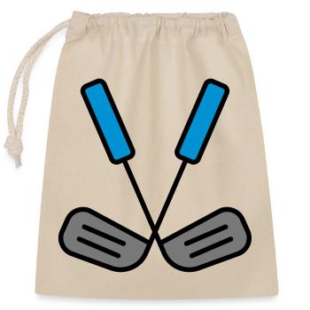 Golf clubs - Closable cotton gift bag (25x30cm) - nature - Front
