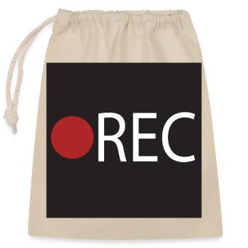REC Recording Aufnahme - Verschließbarer Geschenkbeutel aus Baumwolle (25x30cm) - Natur - Vorne