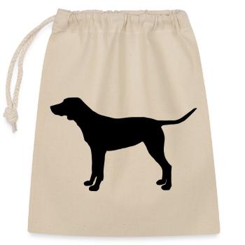 DOG - Closable cotton gift bag (25x30cm) - nature - Front