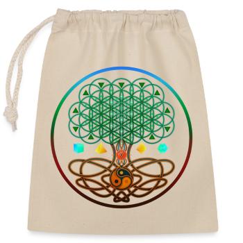 Tree of Life, Tree of Life, Sacred Geometry - Closable cotton gift bag (25x30cm) - nature - Front