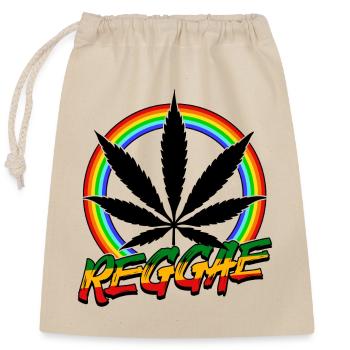 Reggae Rastafari Jamaïque Reggaeton Rasta Ragga Jah - Sac cadeau en coton avec cordon (25 x 30 cm) - nature - Devant