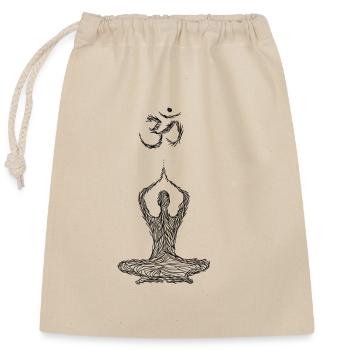 Yoga Meditation and Energy Sphere - Closable cotton gift bag (25x30cm) - nature - Front