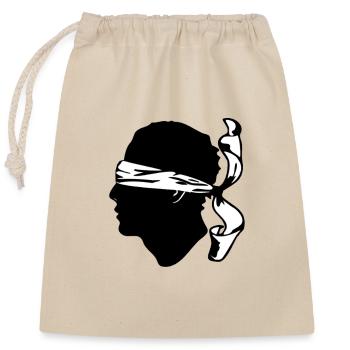 Corse avec les yeux bandés - Sac cadeau en coton avec cordon (25 x 30 cm) - nature - Devant