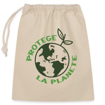Éveil écologique - Protégeons la planète Terre - Sac cadeau en coton avec cordon (25 x 30 cm) - nature - Devant