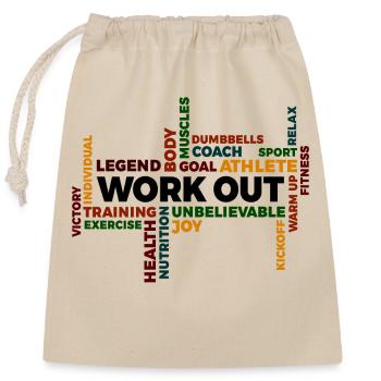 Séance d’entraînement motivation proverbe déclaration de remise en forme gym - Sac cadeau en coton avec cordon (25 x 30 cm) - nature - Devant