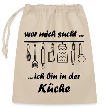 Housewife cook wife kitchen saying wife gift - Closable cotton gift bag (25x30cm) - nature - Front