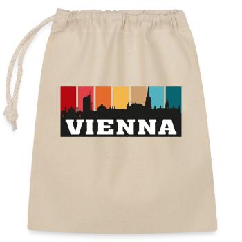 Vienne Autriche Voyage Skyline Souvenir Silhouette - Sac cadeau en coton avec cordon (25 x 30 cm) - nature - Devant