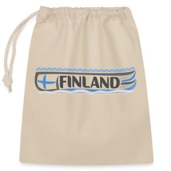 Finnland Travel Souvenir Landmark finnische Flagge - Verschließbarer Geschenkbeutel aus Baumwolle (25x30cm) - Natur - Vorne
