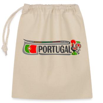 Portugal Travel Souvenir Landmark Portuguese Flag - Closable cotton gift bag (25x30cm) - nature - Front
