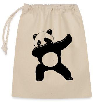 Lustige schwarz-weiße süße Panda Bear Tanz Dab - Verschließbarer Geschenkbeutel aus Baumwolle (25x30cm) - Natur - Vorne