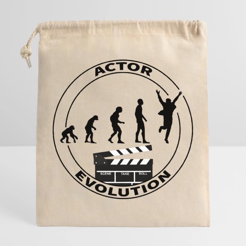 Cadeau d'interprète acteur d'évolution Sac cadeau en coton avec cordon (25 x 30 cm)