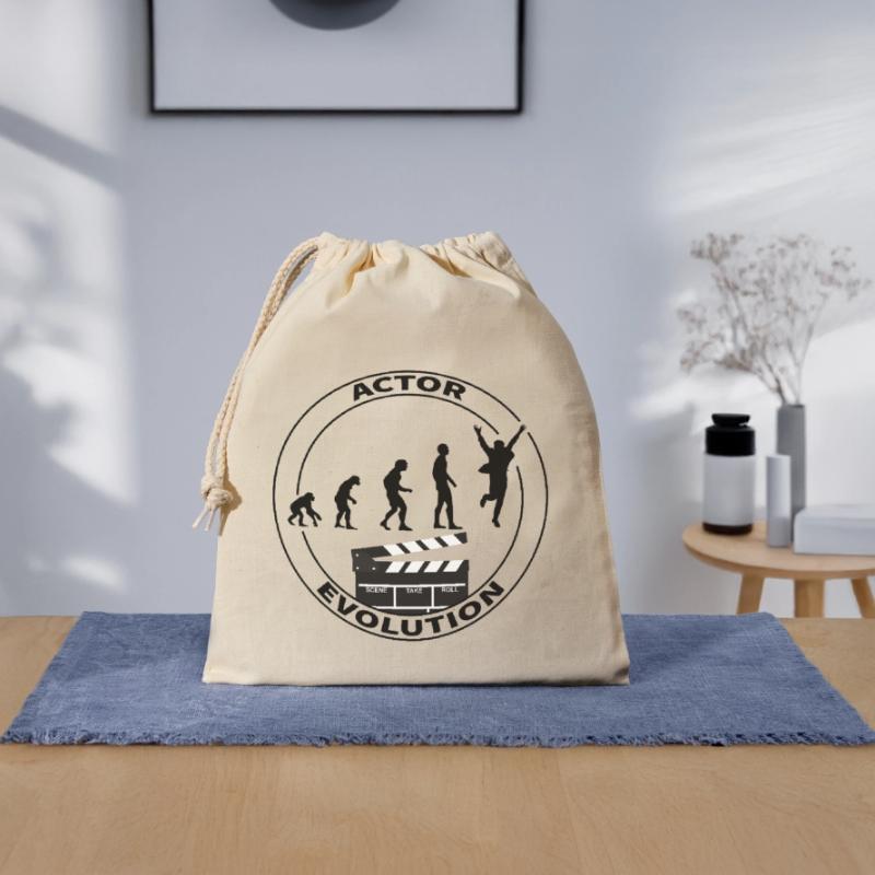 Cadeau d'interprète acteur d'évolution Sac cadeau en coton avec cordon (25 x 30 cm)