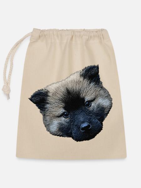 hündchen closing, eurasier welpe - Verschließbarer Geschenkbeutel aus Baumwolle (25x30cm) - Natur