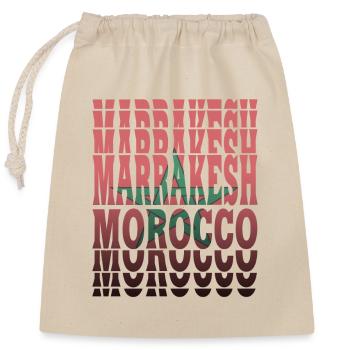 Marrakech Morocco Flag Design / Gift Idea - Closable cotton gift bag (25x30cm) - nature - Front