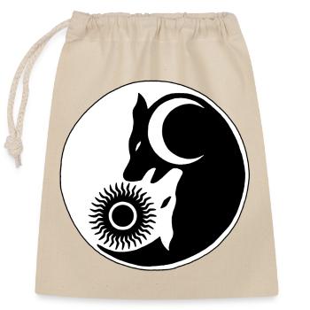 Wolf yin yang - Closable cotton gift bag (25x30cm) - nature - Front