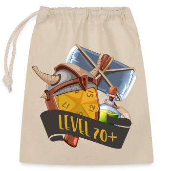 Level 70+ RPG Items Gamer Loot Design - Verschließbarer Geschenkbeutel aus Baumwolle (25x30cm) - Natur - Vorne