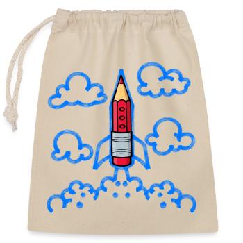 School start School start First school day School - Closable cotton gift bag (25x30cm) - nature - Front
