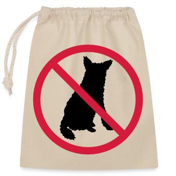 Dogs Forbidden Shield - Closable cotton gift bag (25x30cm) - nature - Front