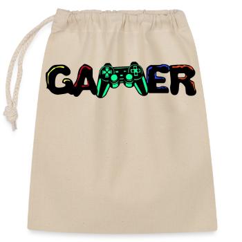 Gamer Games Gamecker Contrôleur de console de jeu joueur - Sac cadeau en coton avec cordon (25 x 30 cm) - nature - Devant