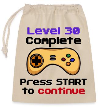30er Geburtstag Gamer Controller 30 Jahre Alt - Verschließbarer Geschenkbeutel aus Baumwolle (25x30cm) - Natur - Vorne