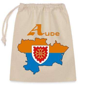 aude - Sac cadeau en coton avec cordon (25 x 30 cm) - nature - Devant