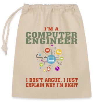 Drôle de citation d’ingénierie informatique pour Computer Engi - Sac cadeau en coton avec cordon (25 x 30 cm) - nature - Devant
