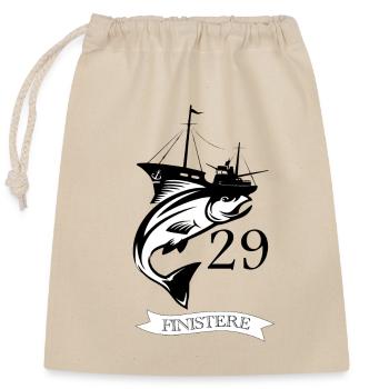 Finistère - Sac cadeau en coton avec cordon (25 x 30 cm) - nature - Devant