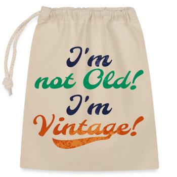 Alt Vintage Retro Statement - Verschließbarer Geschenkbeutel aus Baumwolle (25x30cm) - Natur - Vorne