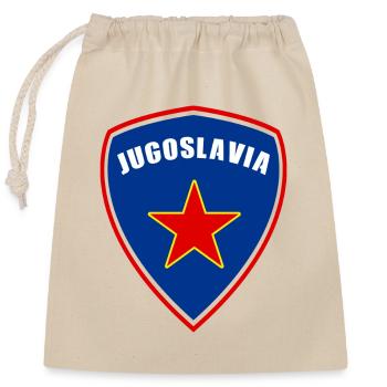 Jugoslawien Wappen Flaggen Design - Verschließbarer Geschenkbeutel aus Baumwolle (25x30cm) - Natur - Vorne