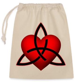 Motif du cœur celtique - Sac cadeau en coton avec cordon (25 x 30 cm) - nature - Devant