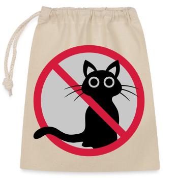 Katze verboten Schild - Verschließbarer Geschenkbeutel aus Baumwolle (25x30cm) - Natur - Vorne
