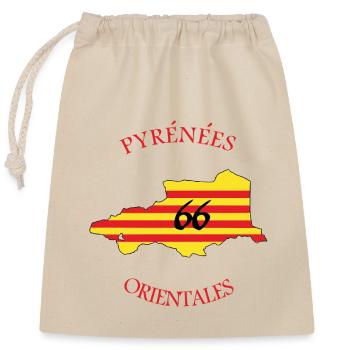 Pyrénées orientales - Sac cadeau en coton avec cordon (25 x 30 cm) - nature - Devant