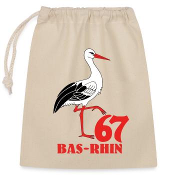Bas-Rhin - Sac cadeau en coton avec cordon (25 x 30 cm) - nature - Devant